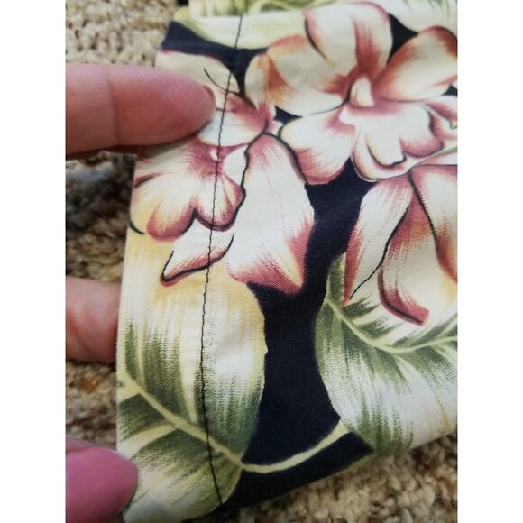 Vintage Single Stitch Tori Richard Tropical Aloha Floral Cotton Shirt Size Large - Picture 9 of 10